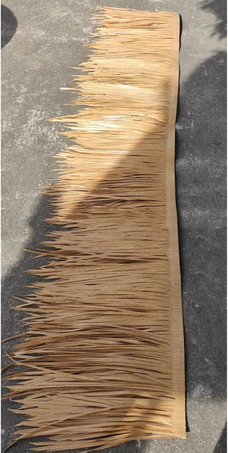 Mexican Artificial Straw Roll Gazebo Thatch Roofing Plastic, Tiki Bar Cabana Duck Hunt Pergola Top Canopy for Summer Sun Shade, 3m Long Artificial Straw Roof Runner Blind(Yellow)