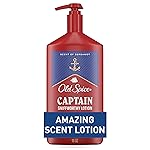 Old Spice Hand, Face & Body Lotion for Men, 24/7 Lightweight Moisturization with Amazing Scent, Instant Absorption, For All Skin Types, Captain with Bergamot Scent, 16 oz