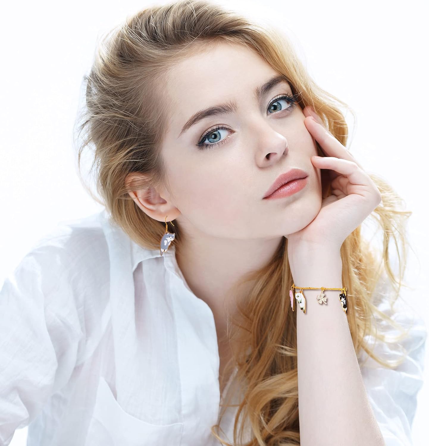 48 Pieces Enamel Cat Charms for Jewelry Making 6 Styles Cute Cat Charms Earring Necklace Bracelet Pendants Crafts - Image 7