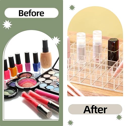 Miniatura 3 de Mumufy Soporte para lápiz labial, organizador de acrílico transparente, organizador de brillo de labios, estuche de plástico para cosméticos para