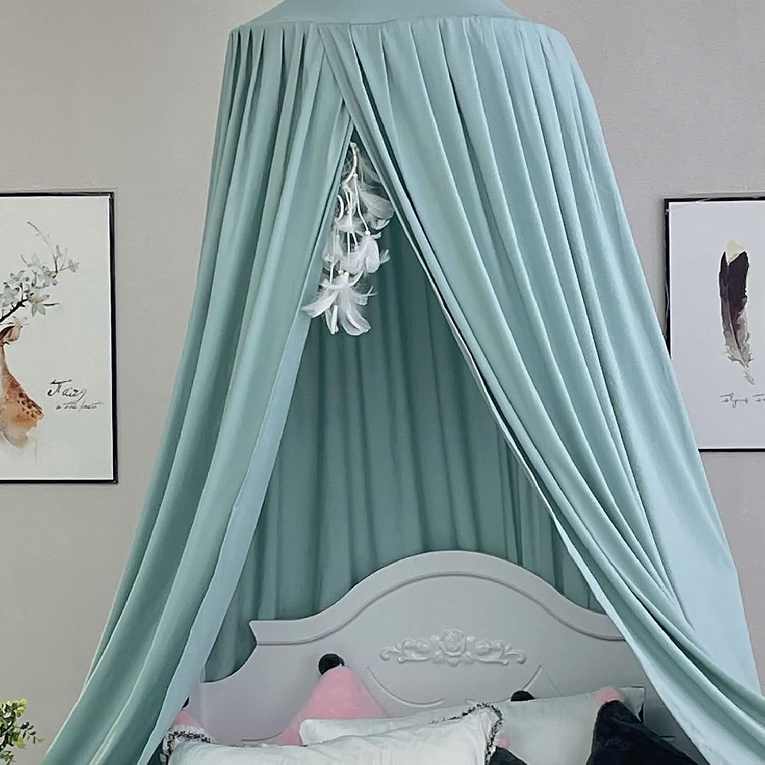 Upgrade Version of Canopy for Kids Bed, Extra Large Canopy for Girls Room Decoration Princess Castle Play Tent Hanging House, Dreamy Canopy for Children Room Reading Nook Canopies in Home