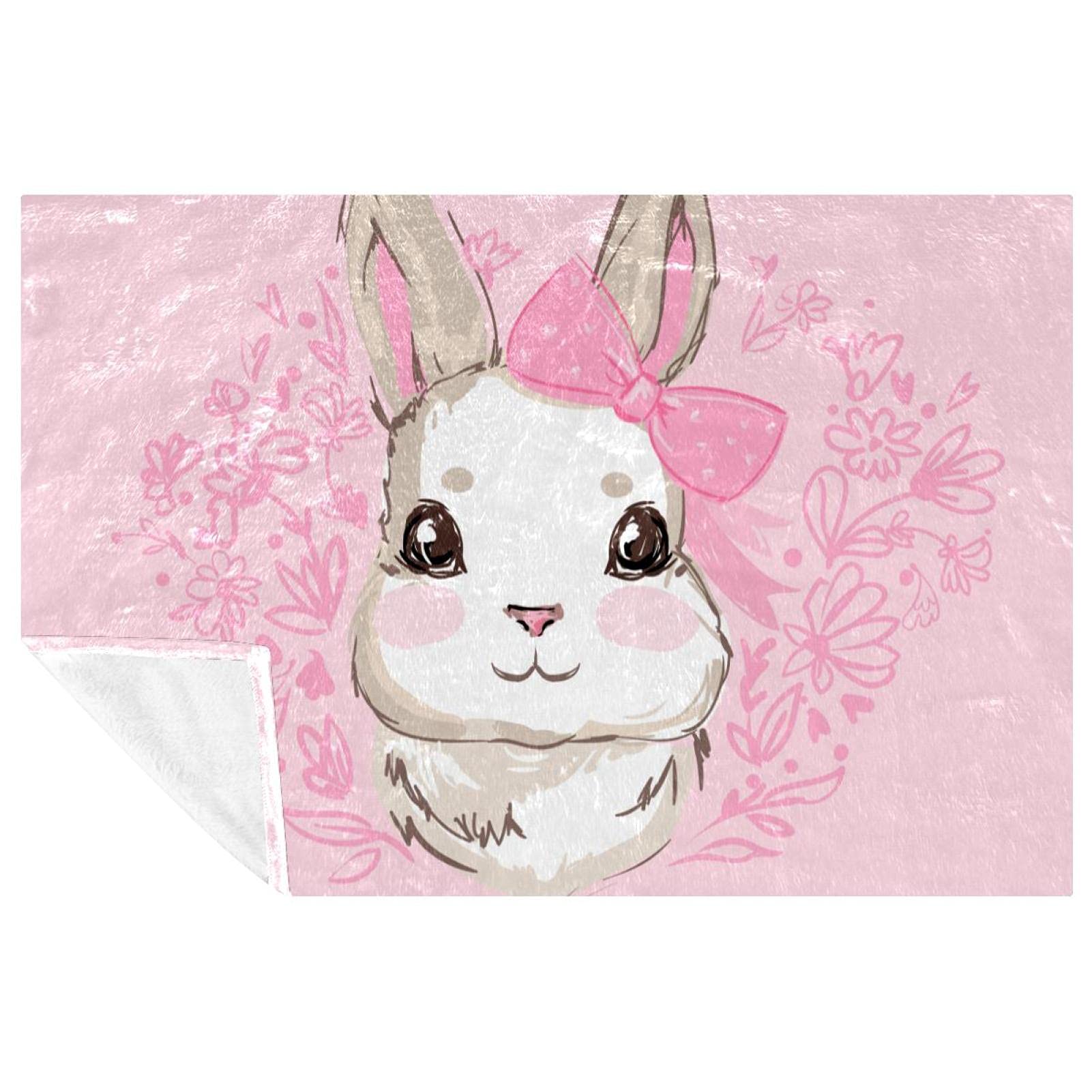 Couverture chaude lapin rose plaid thermique et isolant 150x100