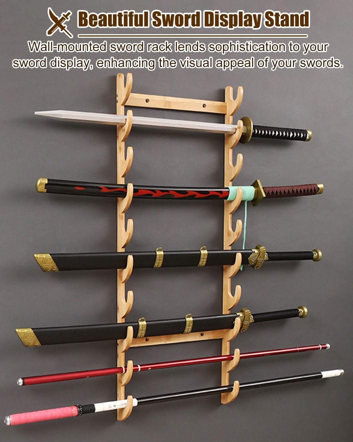 Espositore da parete per spada, staffa multistrato per arco e freccia, supporto per spade, ideale per decorazioni per la casa e oggetti da collezione