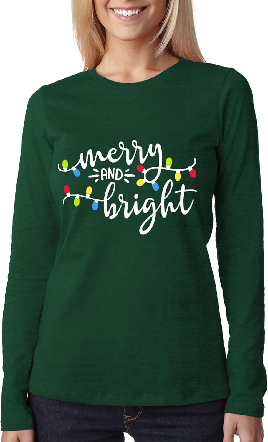 Christmas Shirts for Women:Merry and Bright T Shirt Long Sleeve Xmas Gift Shirts Christmas Vacation Tees - Image 4