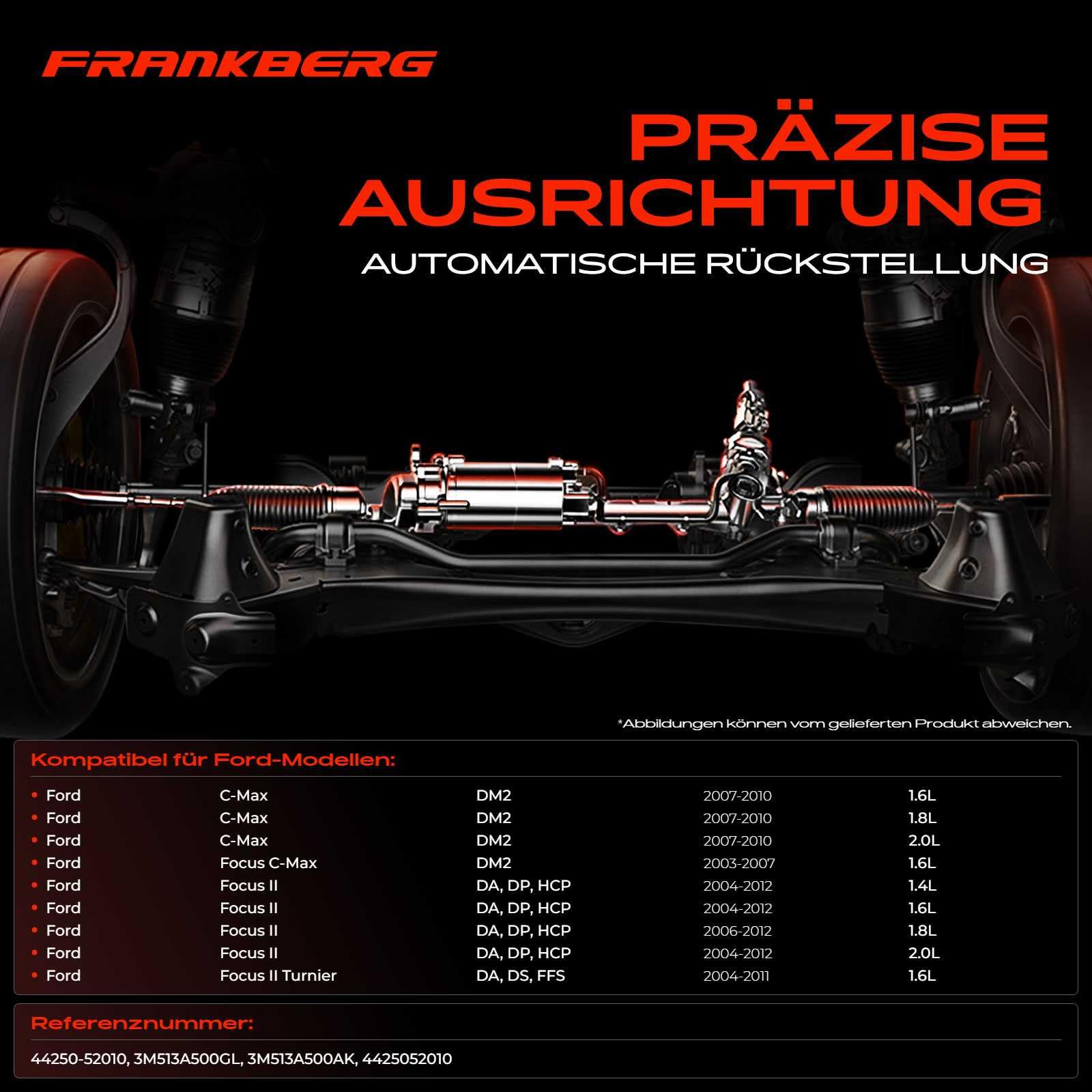 Frankberg Lenkgetriebe Servolenkgetriebe Hydraulisch für Linkslenker Kompatibel mit C-Max DM2 1.6L-2.0L 2007-2010 Focus C-Max 1.6L-2.0L 2003-2007 K.u.g.a I 2.0L 2.5L 2008-2012 Replace# 3M513A500GL