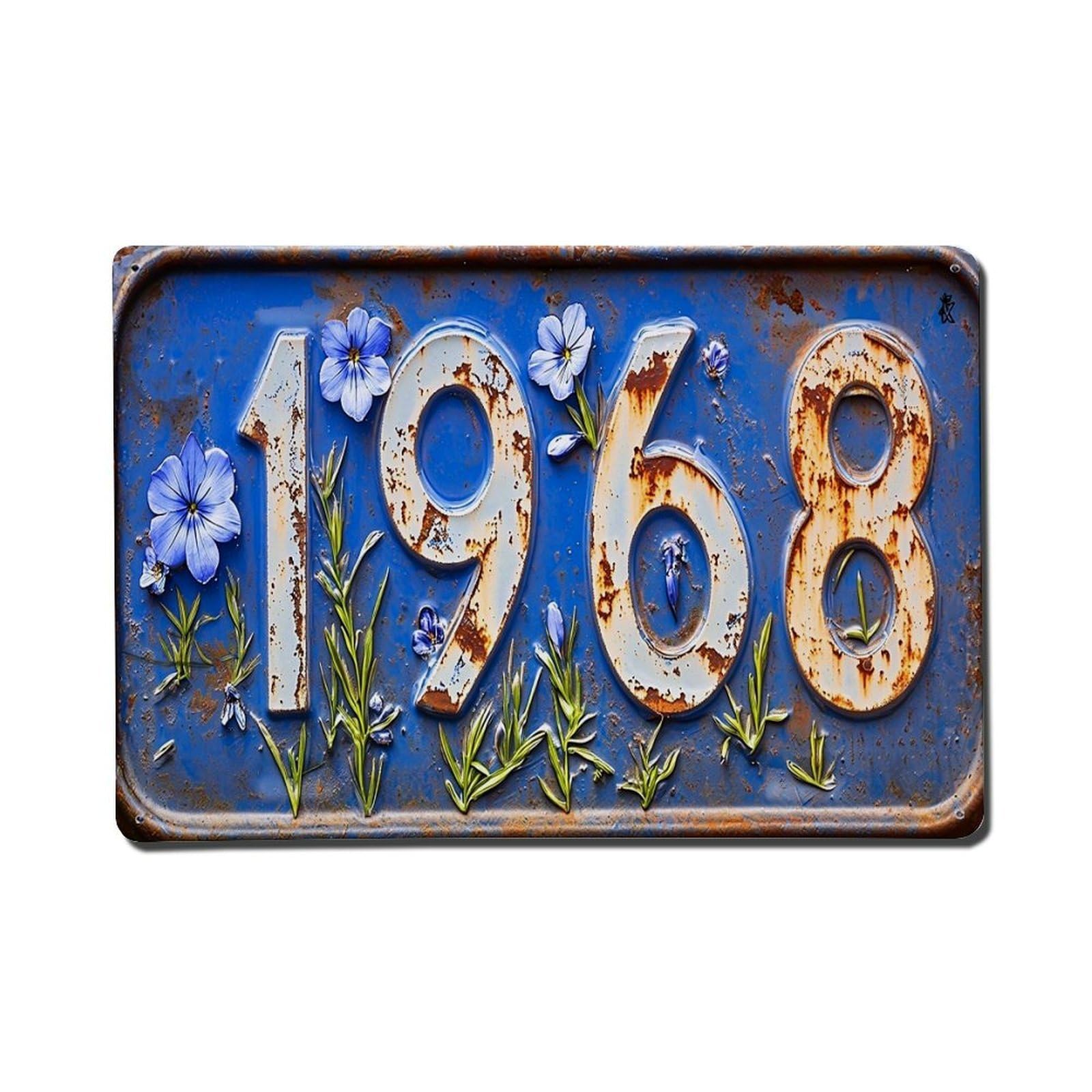 Jdfenggu Vintage Rusty Blue License Plate Retro Metal Tin Sign, Metal Poster For Bar, Home, Man Cave, Kitchen, Laundry Room Art Decor 8X12 Inch
