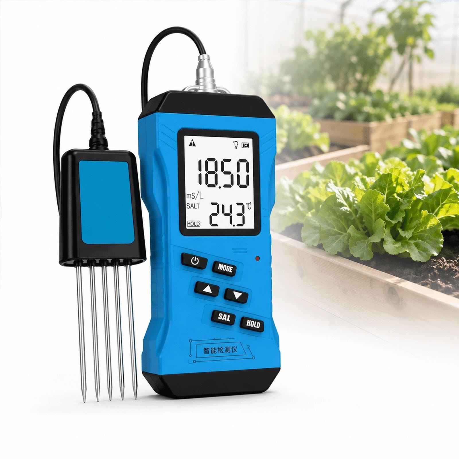 Termometro Terreno, Strumento Analisi, Kit 7 in 1, Misuratore pH