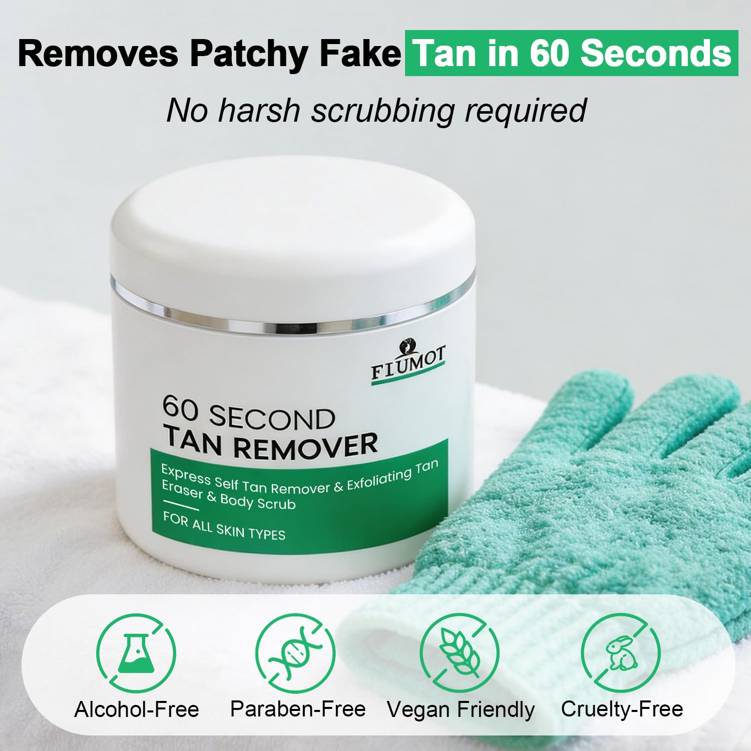 60 Second Tan Remover Exfoliating Self-Tan Remover, Vegan, 17.6 oz