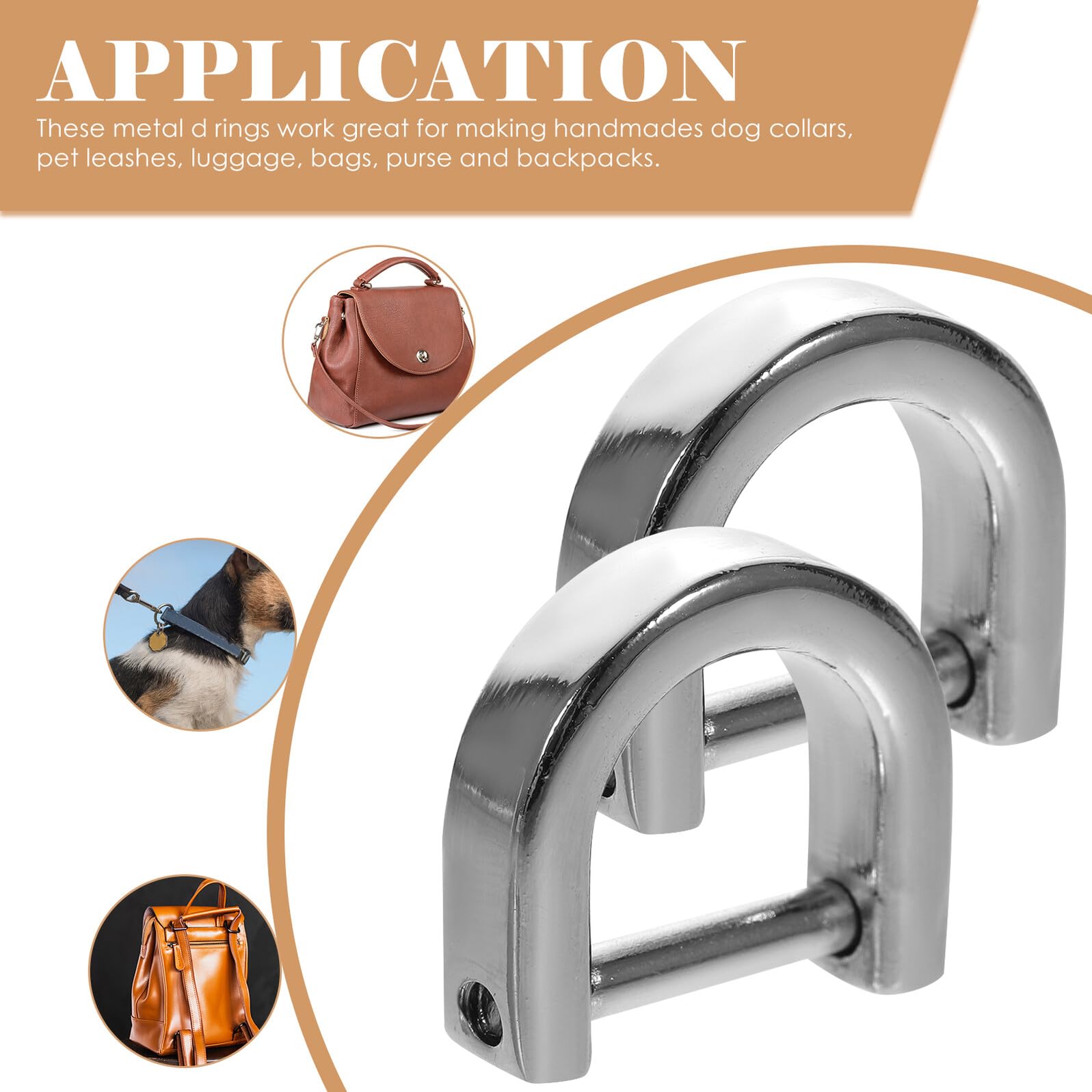 TEHAUX Anillos D de Aleación de Zinc para Bolsos Hebillas Desmontables para Correas Ajustables de Mochila y Accesorios de Bricolaje