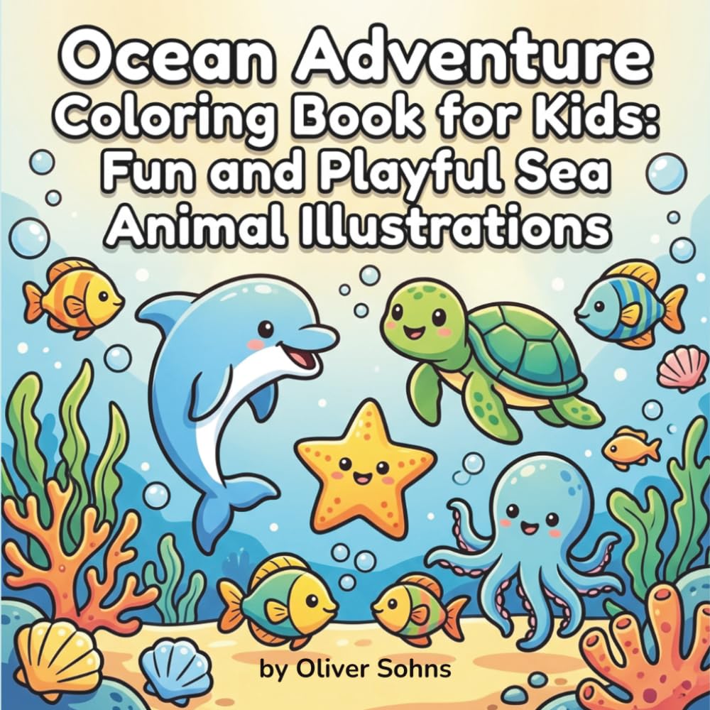 Ocean Adventure Coloring Book for Kids: Fun and Playful Sea Animal Illustrations: Engaging Underwater Scenes with Whales, Dolphins, Sharks, and More for Ages 4-10