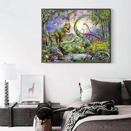 Miniatura 4 de Pintura de diamante para adultos niños 5D Diamond Dotz Kits Principiante DIY Dinosaurio Taladro completo Diamante Arte Decoración de la pared del