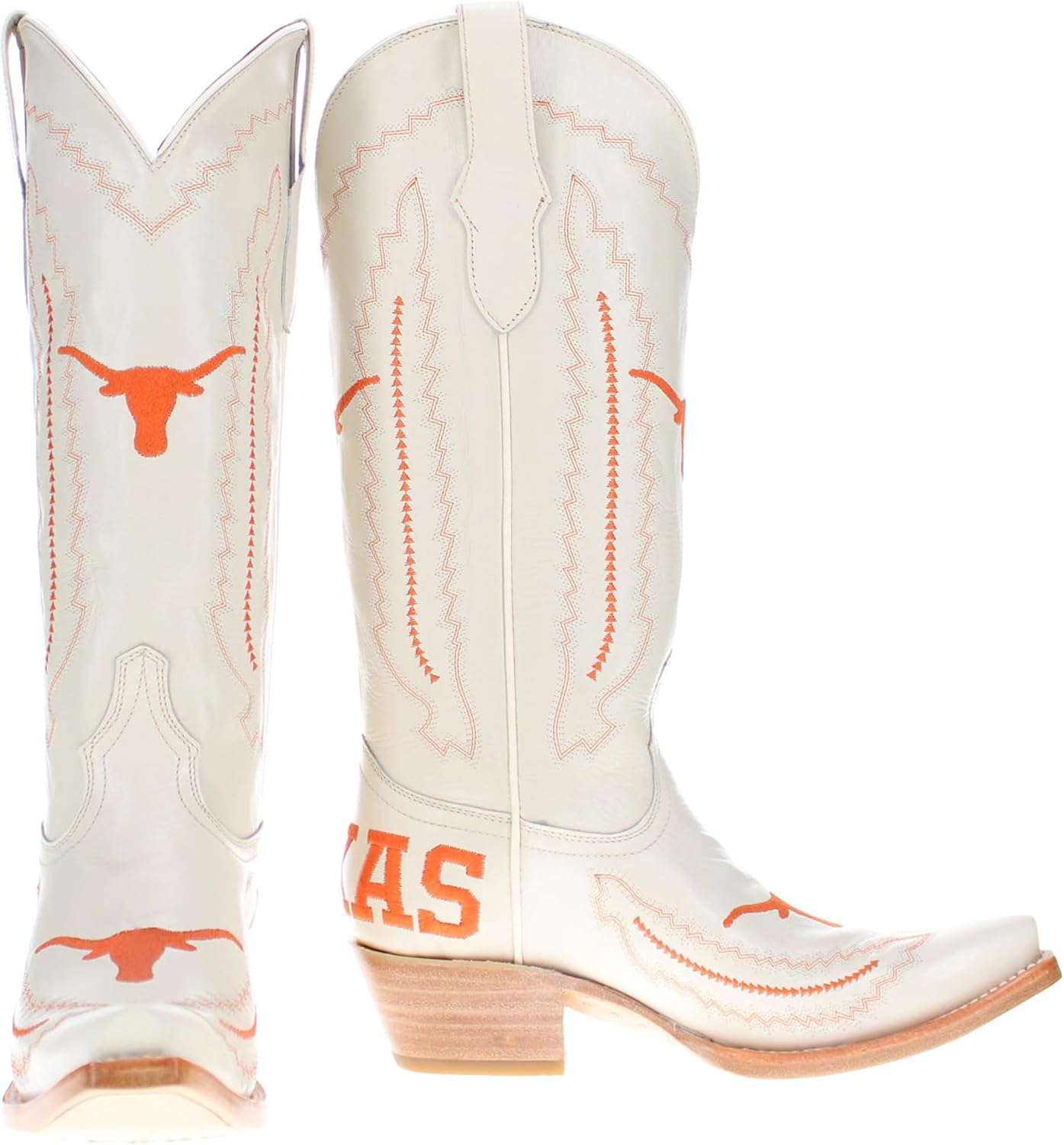 Vaccari Women's Naomi Genuine Leather NCAA League Embroidery Snip Toe Cowgirl Boots