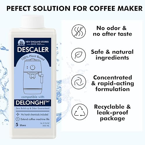 Miniatura 5 de Solución de descalcificación compatible con DeLonghi, especialmente diseñada para limpiar máquinas y cafeteras Delonghi, limpiador de cafetera