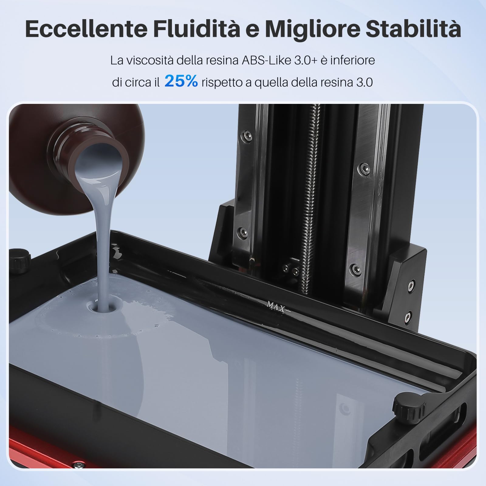 ELEGOO Resina ABS-Like 3.0+ 1 kg Grigio, UV Rapida per LCD, Alta Precisione, Non Fragile, Maggiore Forza e Durezza, Compatibile con Stampanti 3D LCD/DLP
