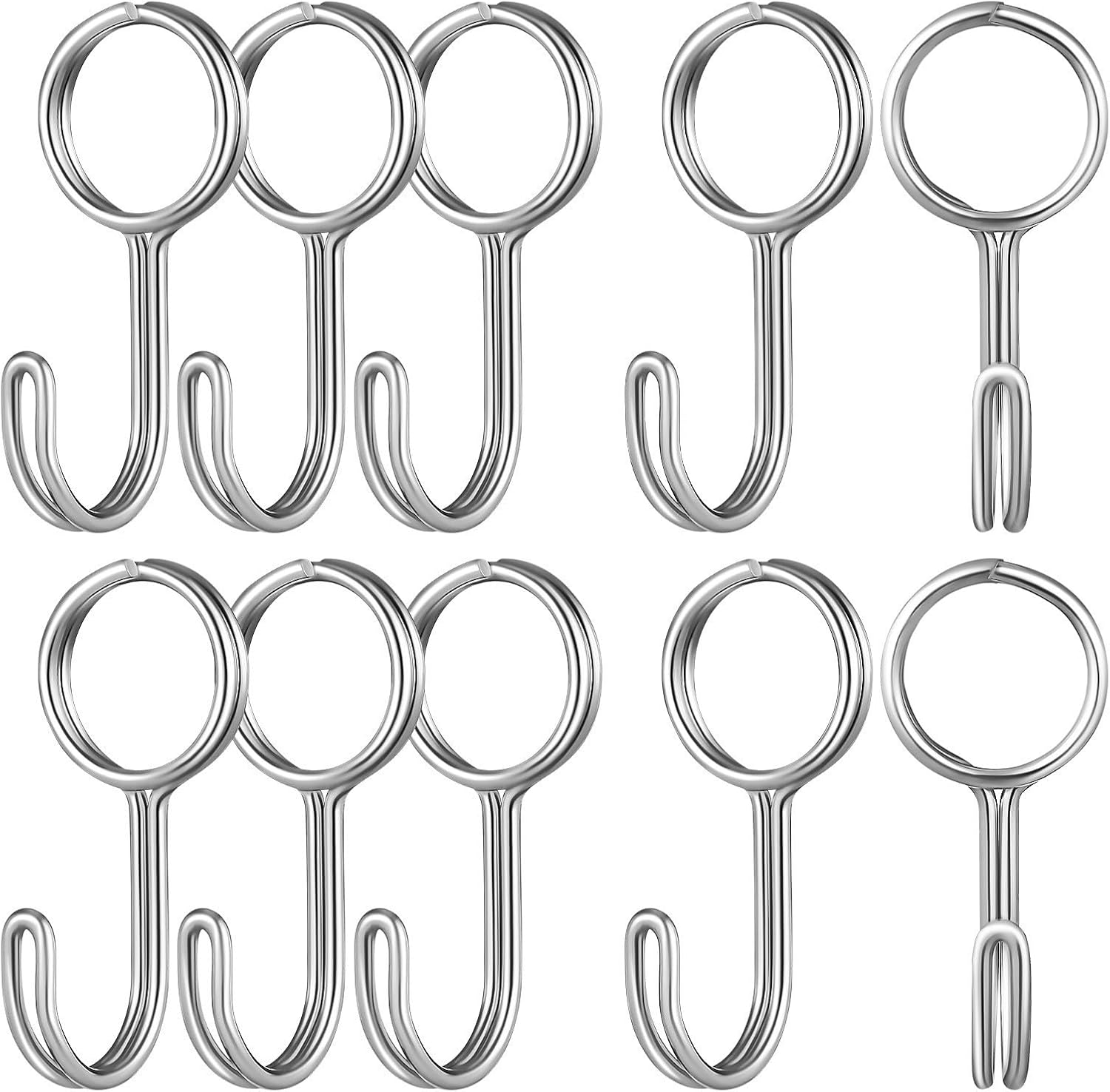 Mikinona 10pcs Stainless Steel Outdoor Hooks for Ropes and Decorations, Robust Construction with Sleek Modern Design, Can be Applied Upside, for Kitchen and Outdoor Use
