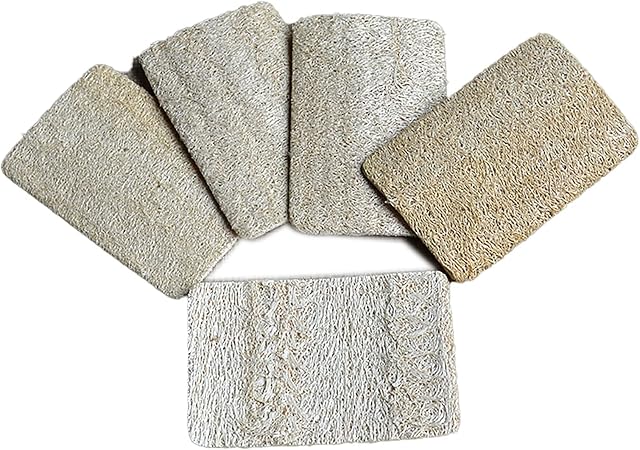 Bath Sponge Loofah Back Scrubber Natural Exfoliating Face Exfoliator Pad Shower Accessories for Men Women 3 Pack
