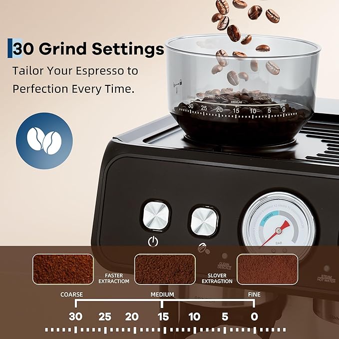 Máquina de Espresso Automática con Molinillo Integrado, 20 Bar y 2.8L miniatura 6