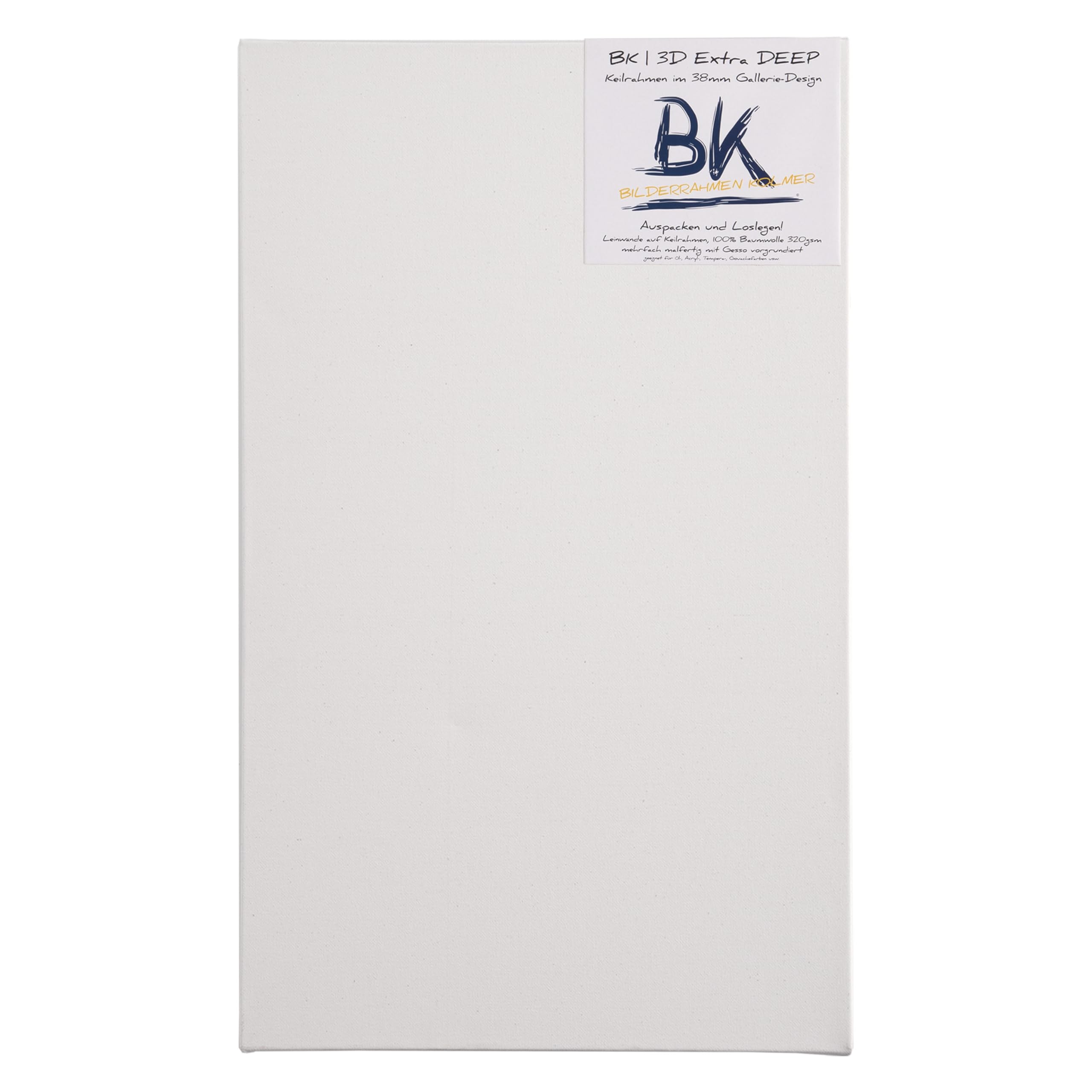 4 Toiles sur Chassis B.K. Deep Edge 60x120 cm | Super Profondeur, prêtes à Peindre, 100% Coton