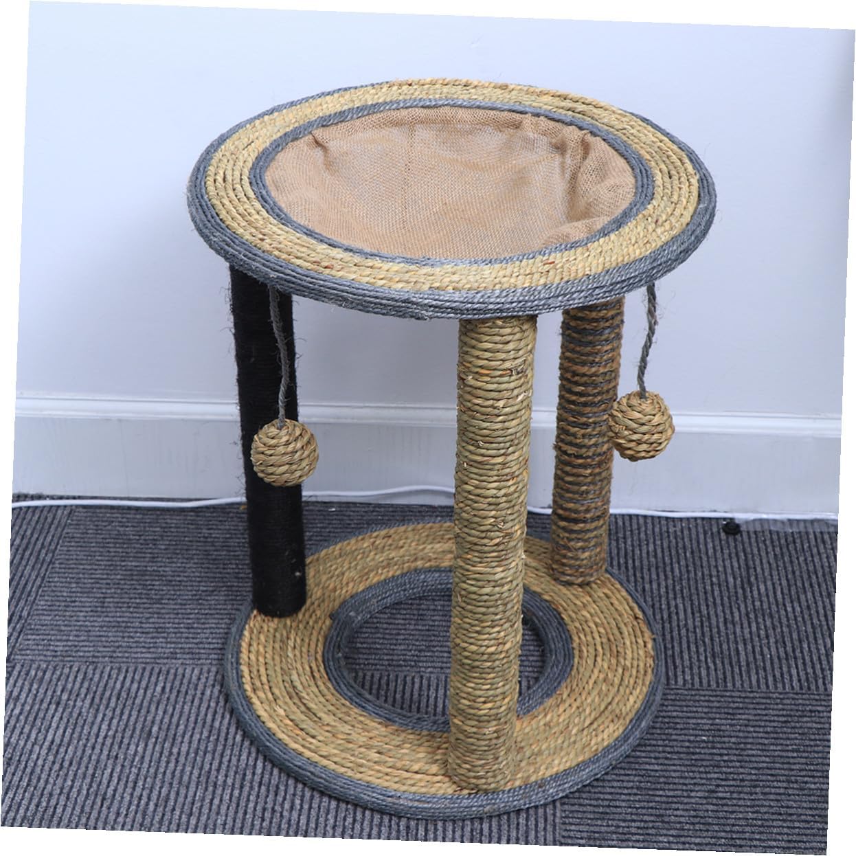 Sisal Hemp Cat Climbing Frame Small Cat Scratching Post and Tree Stand for Kittens for Clawing Climbing and Resting Protects Furniture Supports Play Random Color