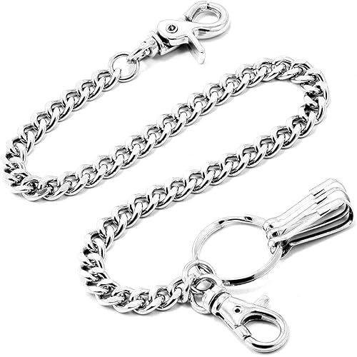 Keychain Heavy Duty Wallet Chain 23 Inch Pocket Key Chain with Lobster Clasp and Keyrings for Keys and Wallets
