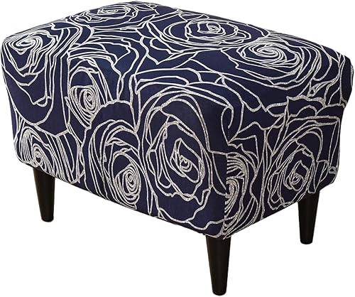 Vista 42 de Eco-Ancheng - Funda otomana elástica rectangular para almacenamiento, funda para taburete con reposapiés, cubiertas para taburete otomano con parte