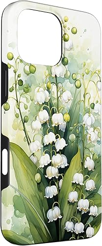 Vista 48 de Funda de fondo para iPhone 13 Pro Beautiful Lily of the Valley Watercolor