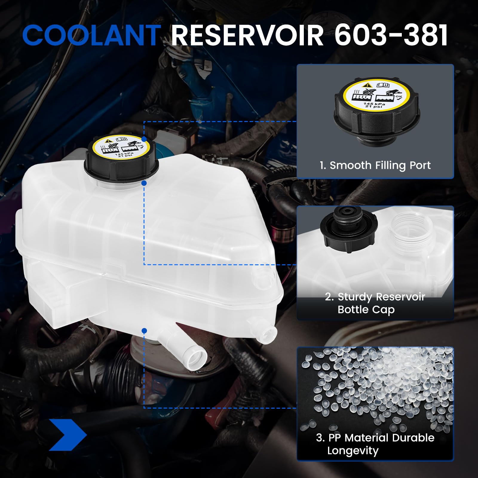 SYKRSS Engine Coolant Reservoir Tank 603-381 Compatible with