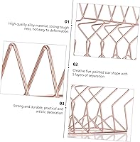 Vista 7 de Cabilock Unique Iron Star Book Holding Rack Pequeño Estantería Ornamento para Oficina en Casa Oro Rosa