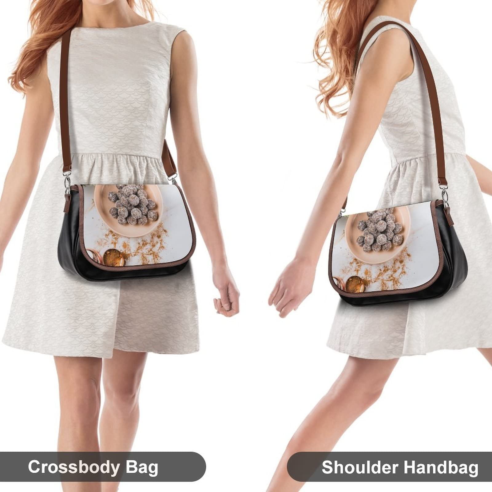 Bolso Bandolera Personalizado Bolsos de Hombro Estampado Flores Bolsos Cruzados Vintage para Mujer Carita de Fruta