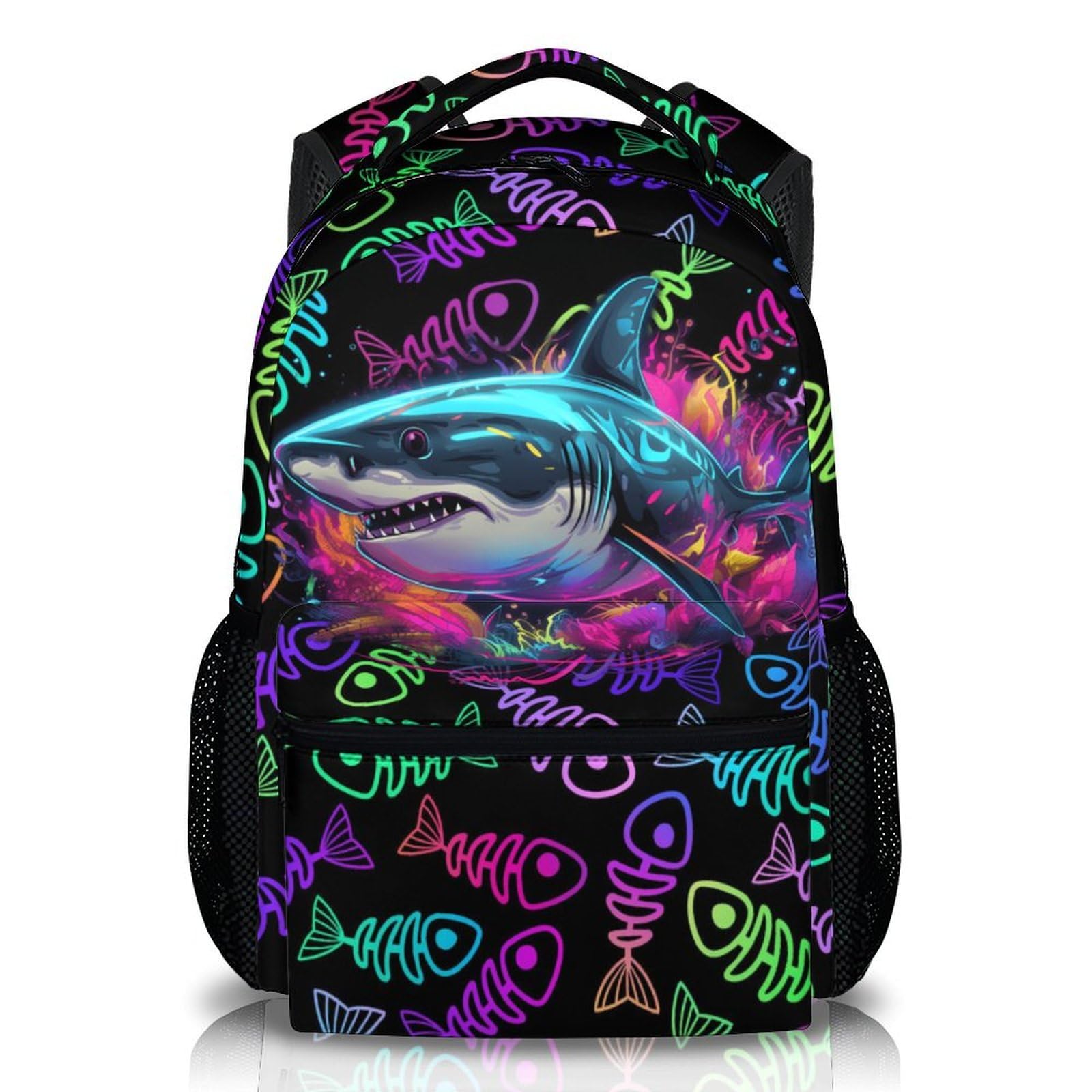 DREAMUGIFT Kids Backpacks, Funny Shark Backpack, Preschool Elementary Kindergarten Schoolbag for Boys 3-8, 17 Inch Cool Shark Bookbags for School