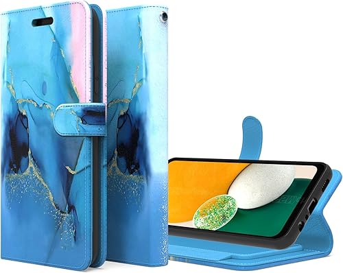 Miniatura 4 de Funda para teléfono Galaxy A13 5G, funda para Samsung Galaxy A13 5G para billetera de cuero con bolsillo abatible con soporte y ranuras para