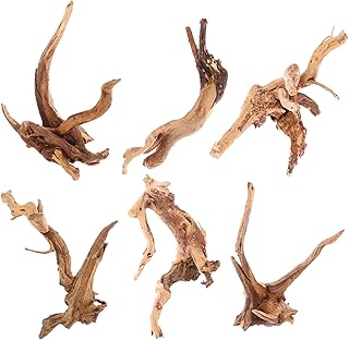 Hamiledyi 6 Pack Aquarium Driftwood Natural Spider Wood Branches Reptiles Aquarium Fish Tank Decoration Assorted(6 inch-8 ...