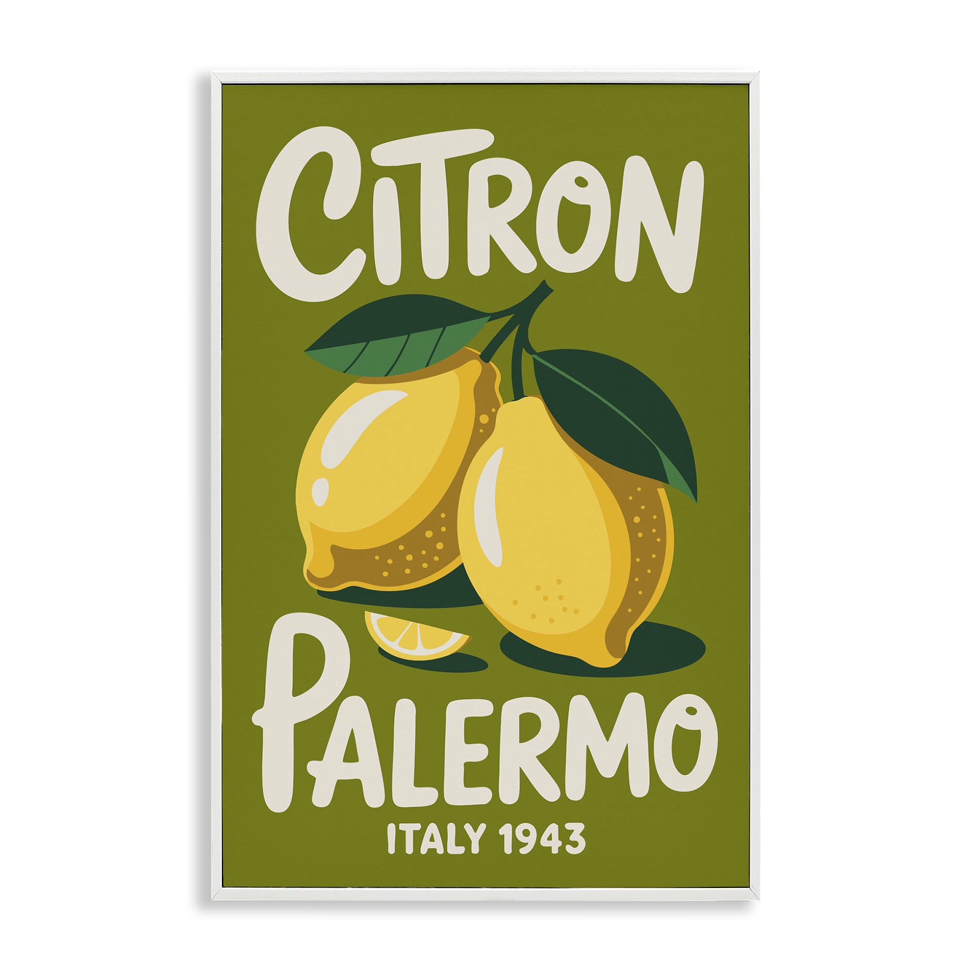 Vintage Citron Palermo Lemon Print, 16 x 24 Inch Framed Giclée Print