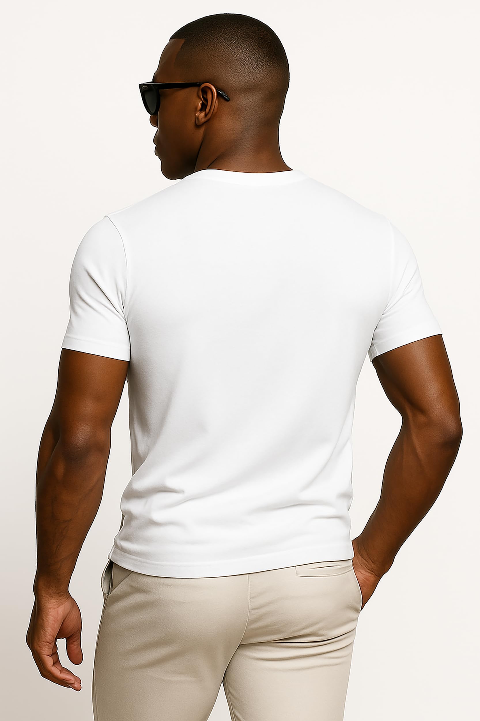 Leif Nelson LN920 - Maglietta estiva da uomo, scollo a girocollo, Slim Fit, in cotone, a maniche corte