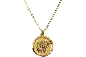 23.5K Gold Vermeil Wax Seal Pendant Necklace for Women