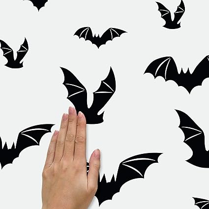 Spooky Halloween Decor! 🖤🦇 Peel & Stick Bat Wall Decals