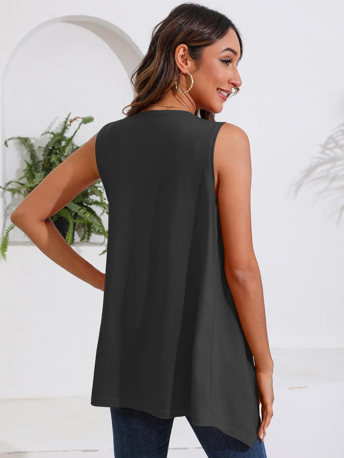 Women's Lightweight Open Front Cardigans Casual Soft Drape Spring Summer Fall Cardigan - Image 5