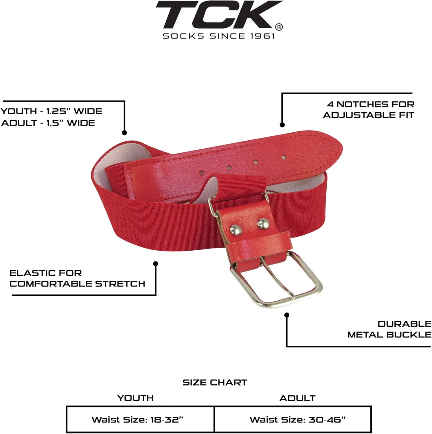TCK Softball Baseball Belt Youth and Adult Sizes - Image 2