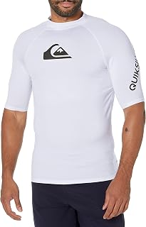 Quiksilver Mens All Time Short Sleeve Rashguard UPF 50 Sun Protection Surf Shirt