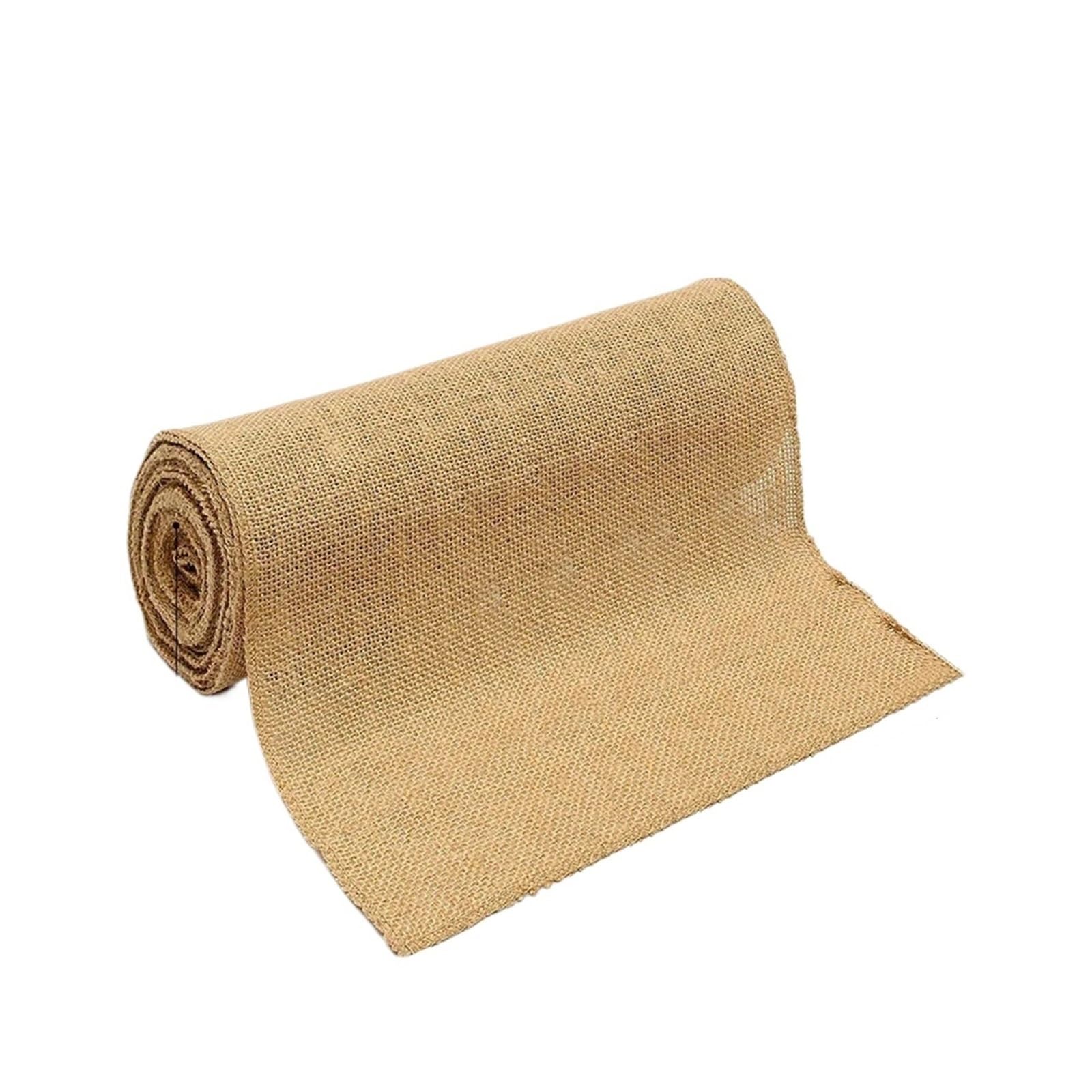 Goxqit Brown 2 Pcs Jute Burlap Table Runner Fabric Roll For Weddings Placemats Home Decoration And Gardening For Arts Crafts