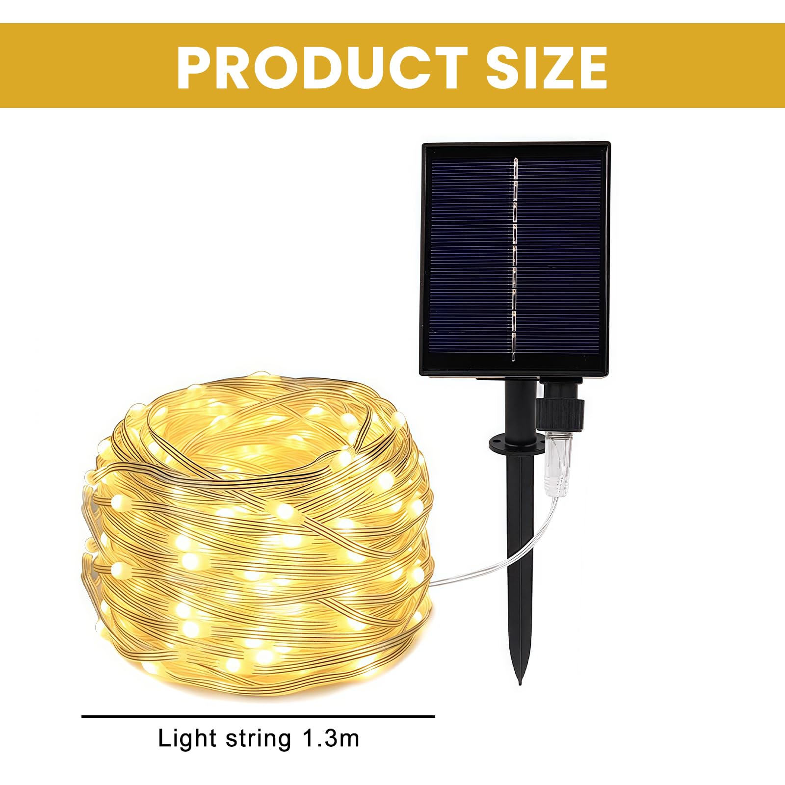 Cadena de luces solares para sombrilla, guirnalda de luces con 104 LED, luces solares para sombrilla, luces de sombrilla con mando a distancia, cadenas de luces para sombrilla, para tiendas de