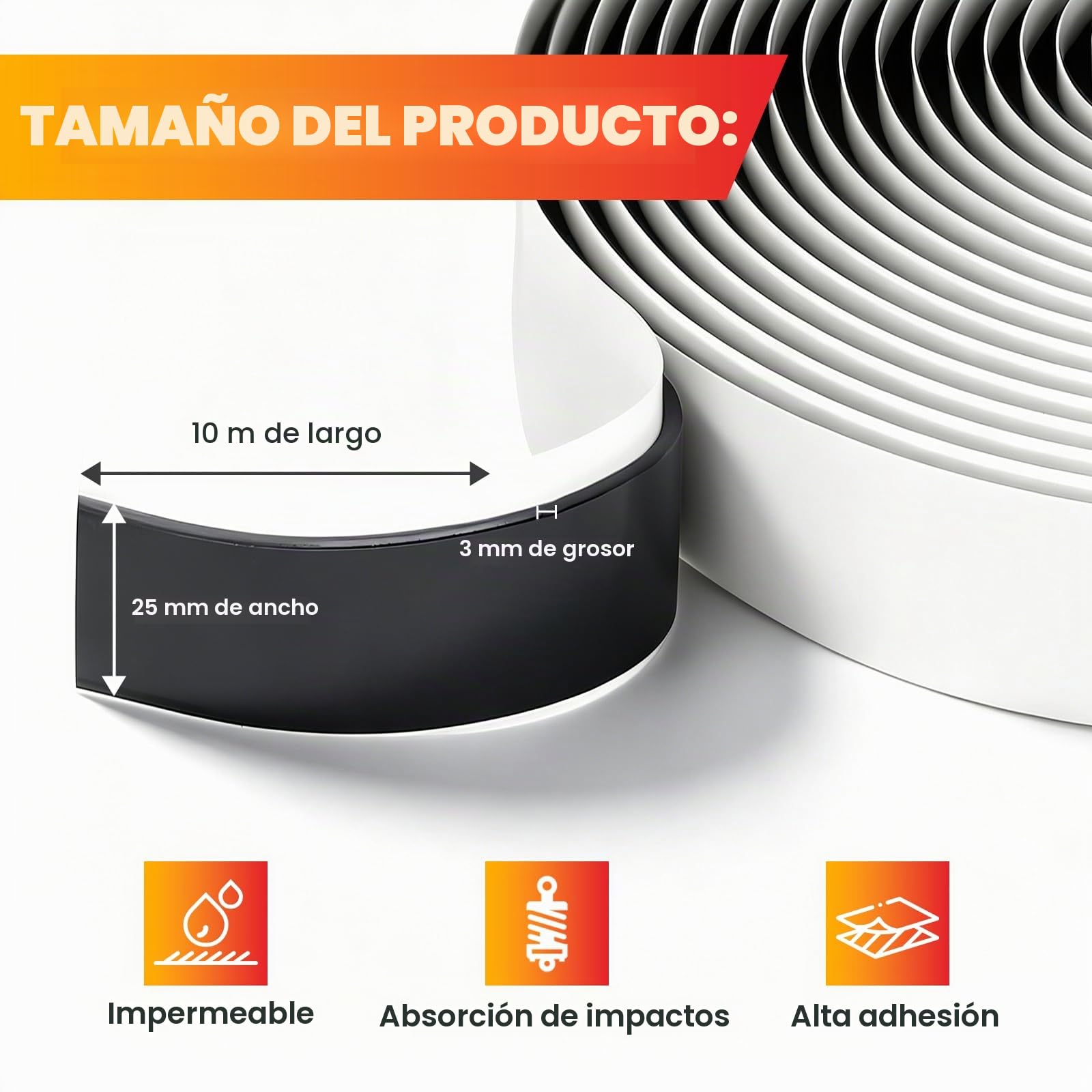 LLPT Cinta de Sellado de Butilo 2 Packs Blanca 25mm x 10m Impermeable | Cinta de Sellado para Reparación a Prueba de Fugas de EPDM RV Ventana Vidrio Sellado de Barco Techo Tubería
