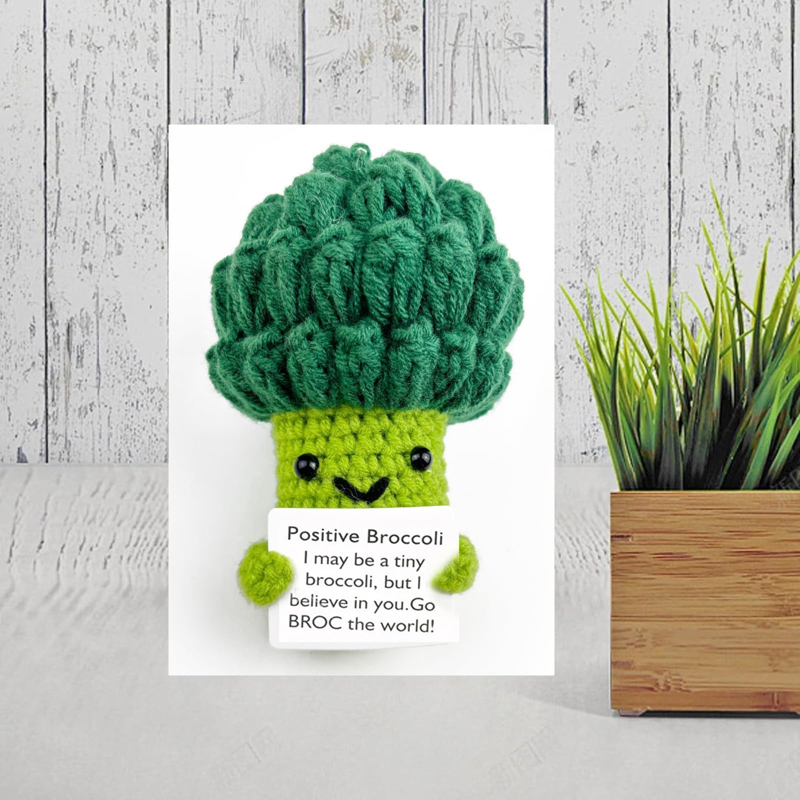 Giocattolo A Forma Di Broccolo All'uncinetto - Decorazione Scrivania Positiva, Regalo Per Studenti, Insegnanti, Infermieri
