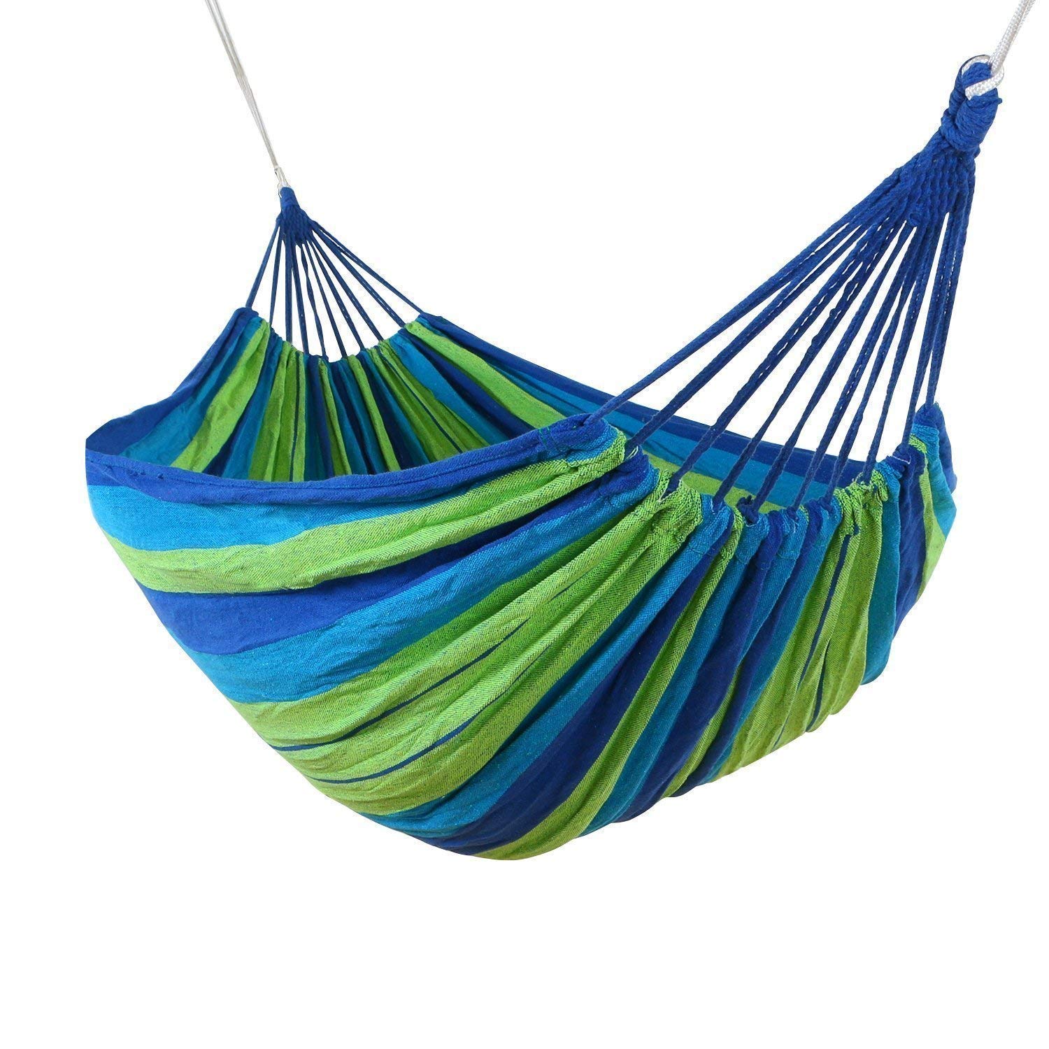 lariox Cotton Portable Outdoor Hammock Hang Bed Travel Camping Swing Canvas with Backpack
