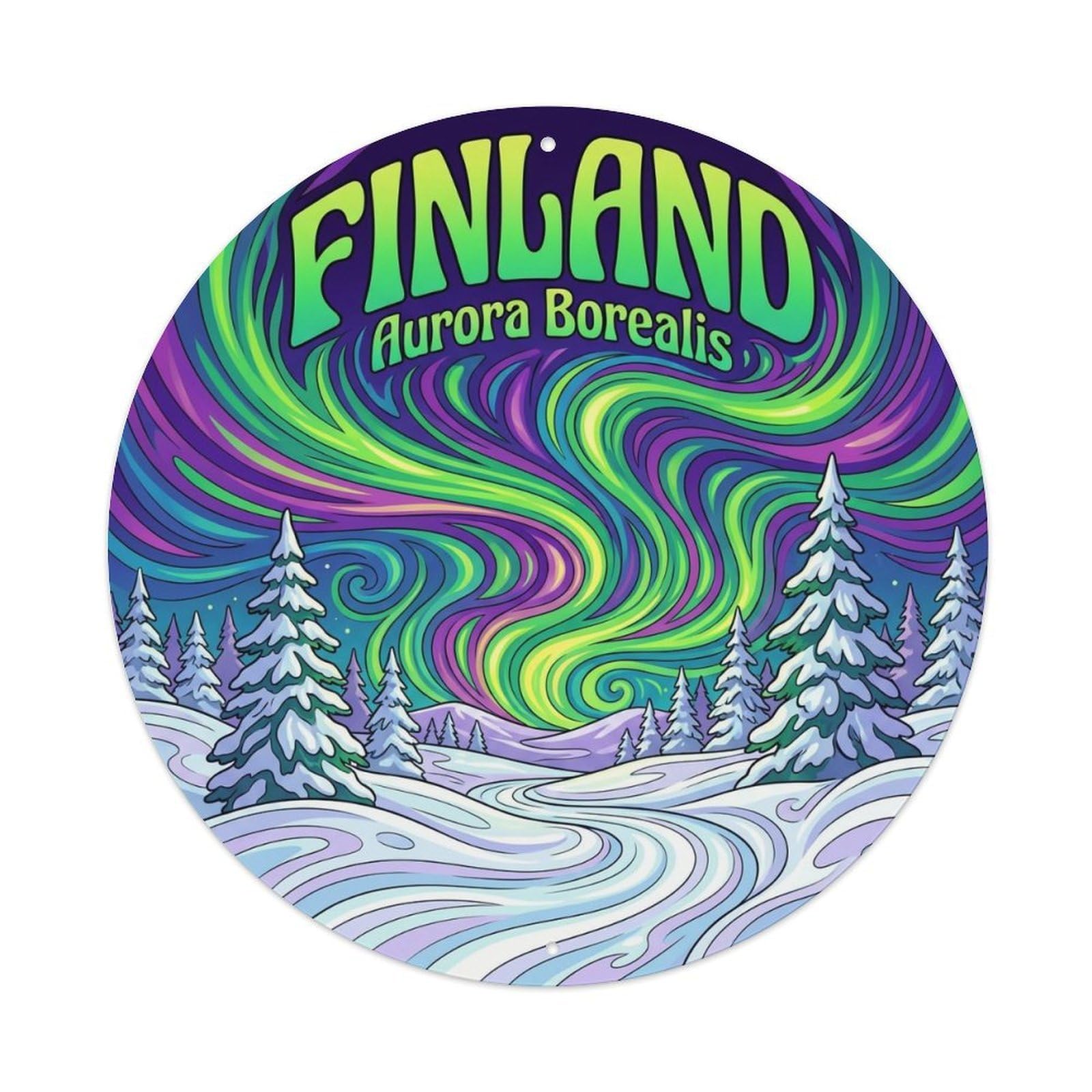 Vintage Travel Finland Remarkable Metal Tin Sign