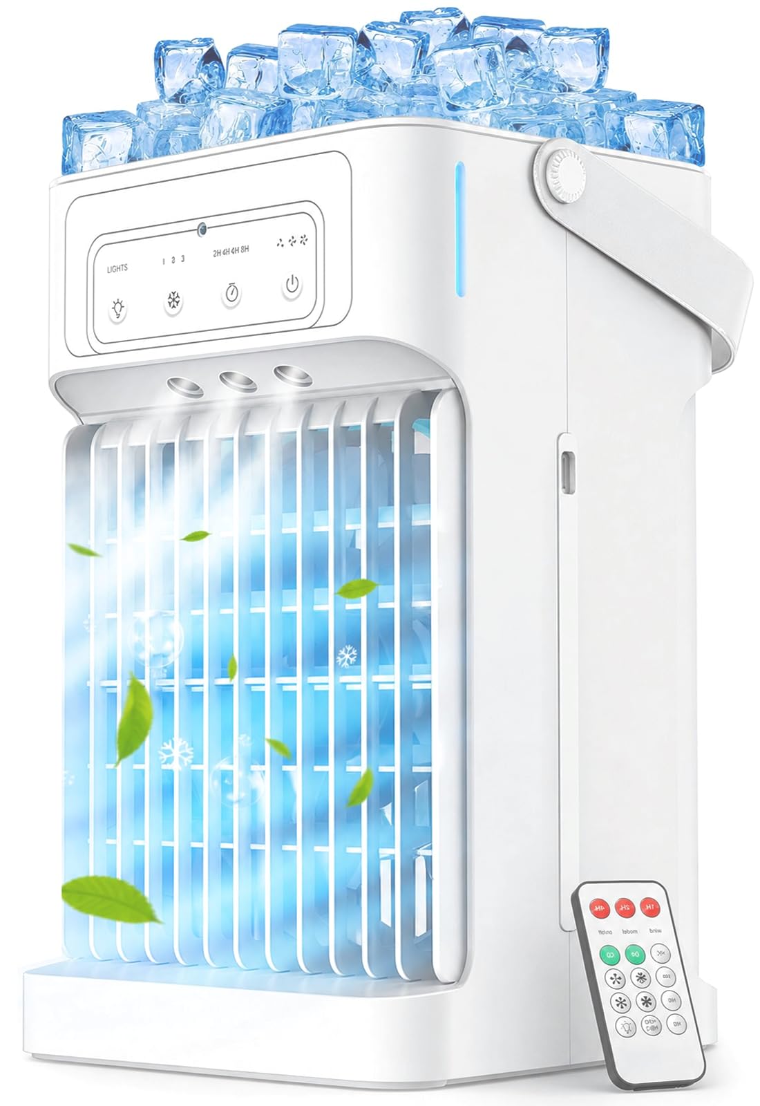 Dodidxyz White Portable Air Conditioners, 3 Speeds & 3 Mist Settings, 40Oz Large Water Tank, Sleep Timer, Mini Small Personal Air Conditioner Portable For Bedroom Portable Air Cooler