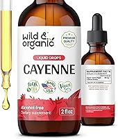 Vista 1 de Wild & Organic Tintura de pimienta de cayena - Suplementos de capsaicina para apoyo digestivo - Extracto líquido de pimienta de cayena - Gotas