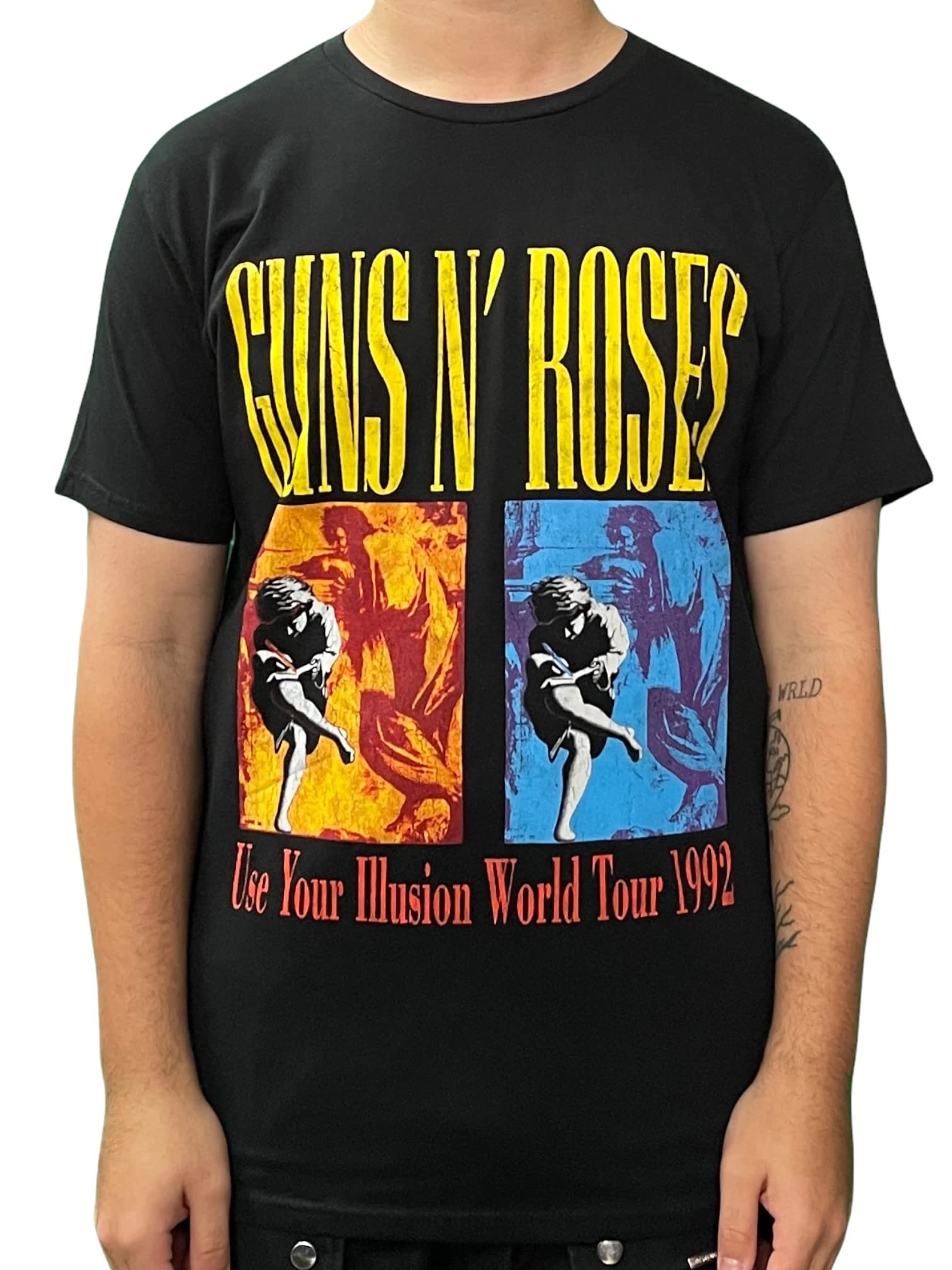 Guns N' Roses T Shirt Use Your Illusion Band Logo New Official Men's Black, Black, XXL
