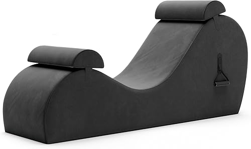 Miniatura 10 de Avana Chakra Yoga Chaise - 2 reposacabezas ajustables y asas con correas ajustables, micro terciopelomicrobucle, rojo y gris
