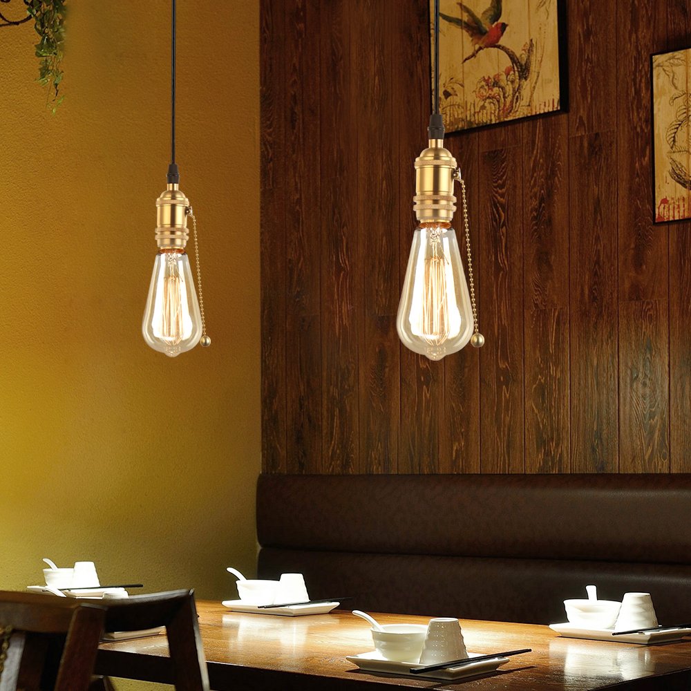 Culot De Lampe Avec Interrupteur En Cuivre Laiton Vintage Douille Support Pour Retro Edison Style Ampule E27 98377607